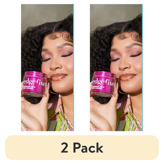 (2 pack) KISS Colors & Care Edge Fixer Gel, Maximum Hold, Very Cherry, 3.38 fl oz