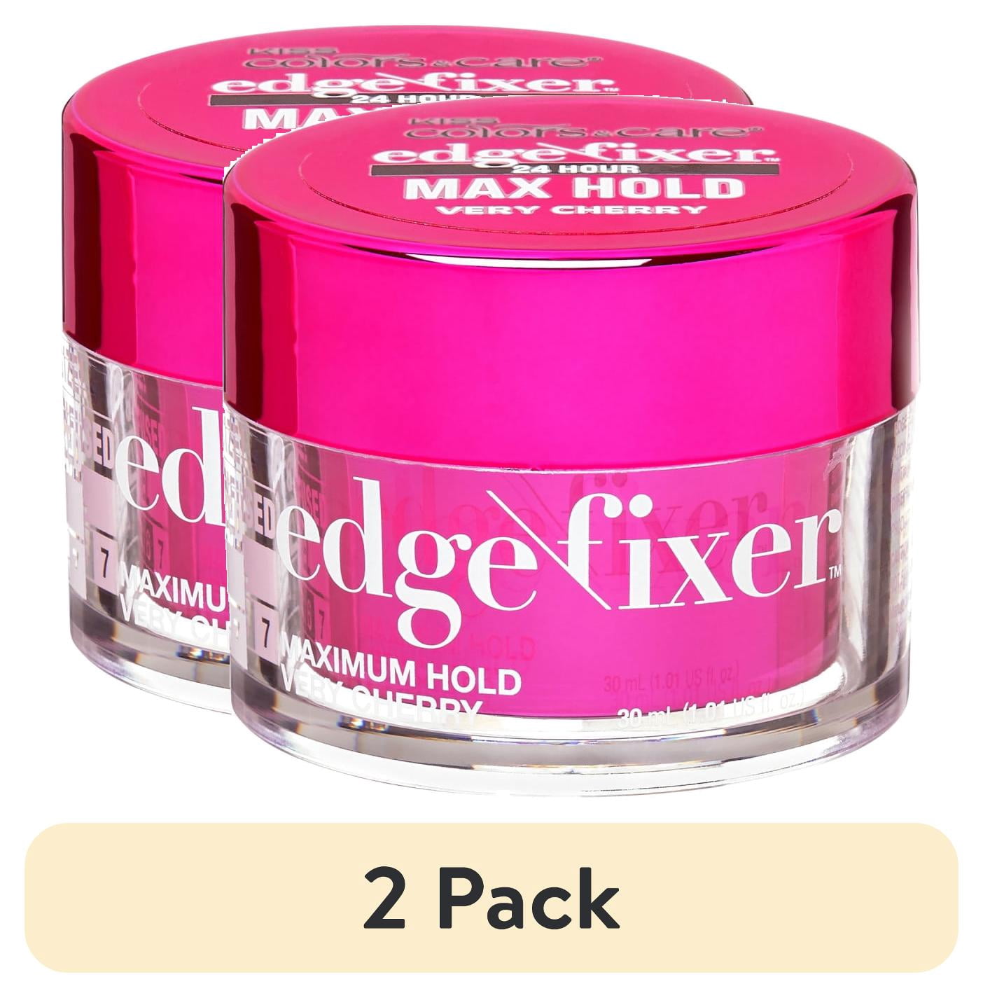 (2 pack) Kiss Colors & Care Maximum Hold Edge Fixer,  30 mL (1.01 US fl. oz.) - Very Cherry
