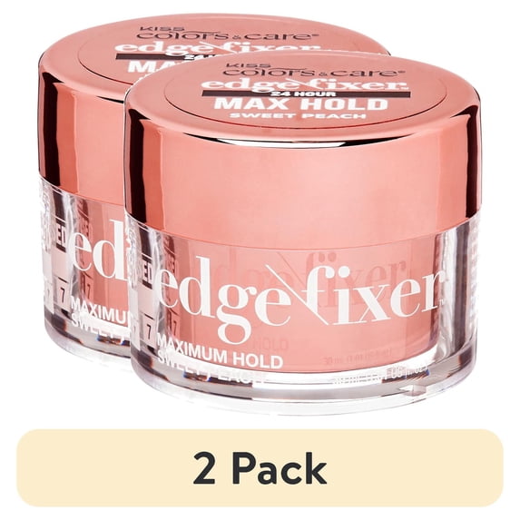 (2 pack) KISS Colors & Care Maximum Hold Edge Fixer, 30 mL (1.01 US fl. oz.) - Sweet Peach
