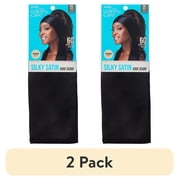 (2 pack) Kiss Colors & Care Silky Satin Edge Scarf, Adult, Solid Black Pattern, Size 60" x 4", 1 Piece
