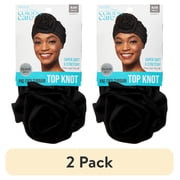 (2 pack) KISS Colors & Care Top Knot Pre-Tied Hair Wrap For Women, Black Turban