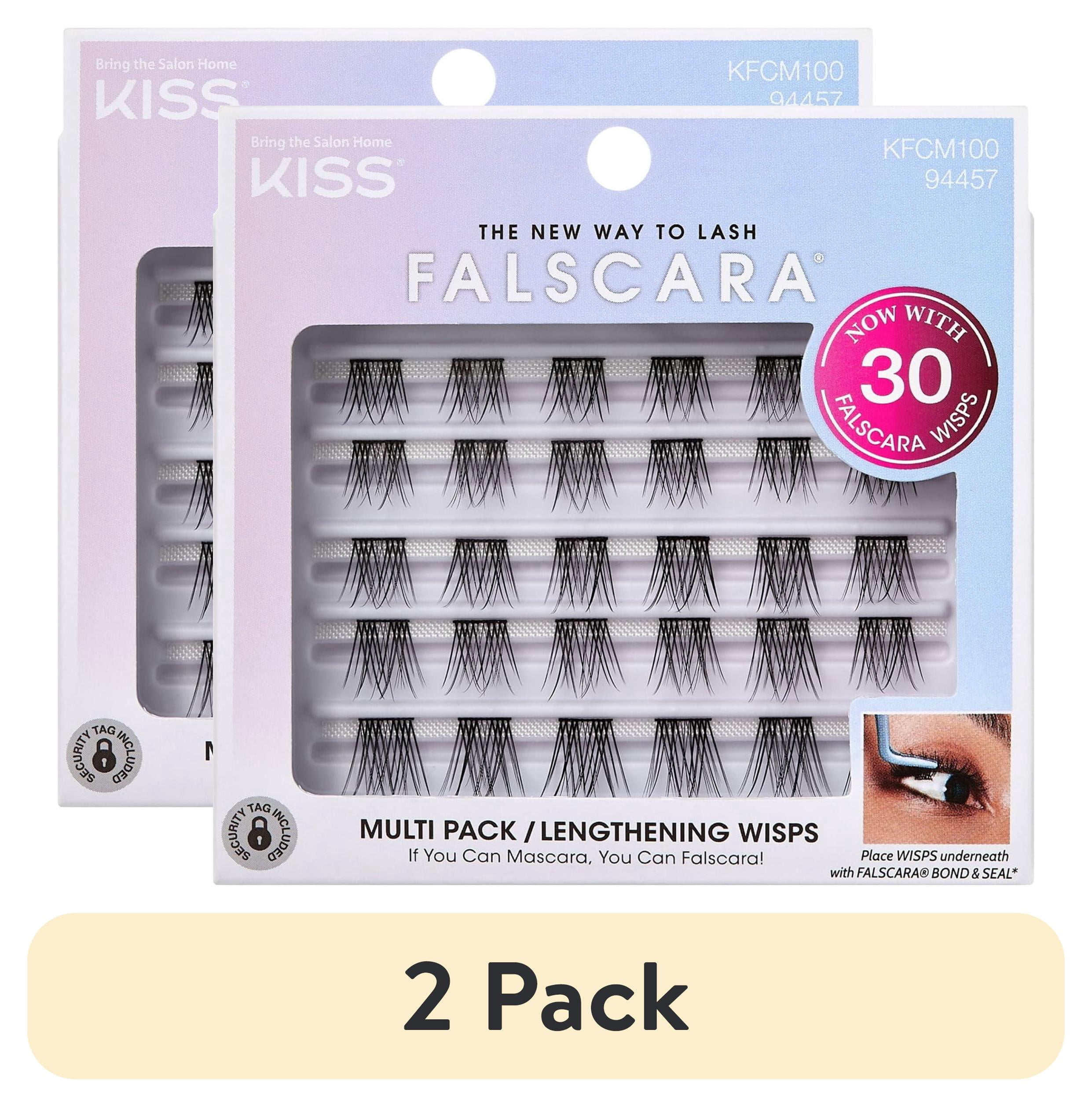 (2 pack) KISS USA Falscara DIY Eyelash Extensions Multipack, Lengthening Wisps, 24 Count