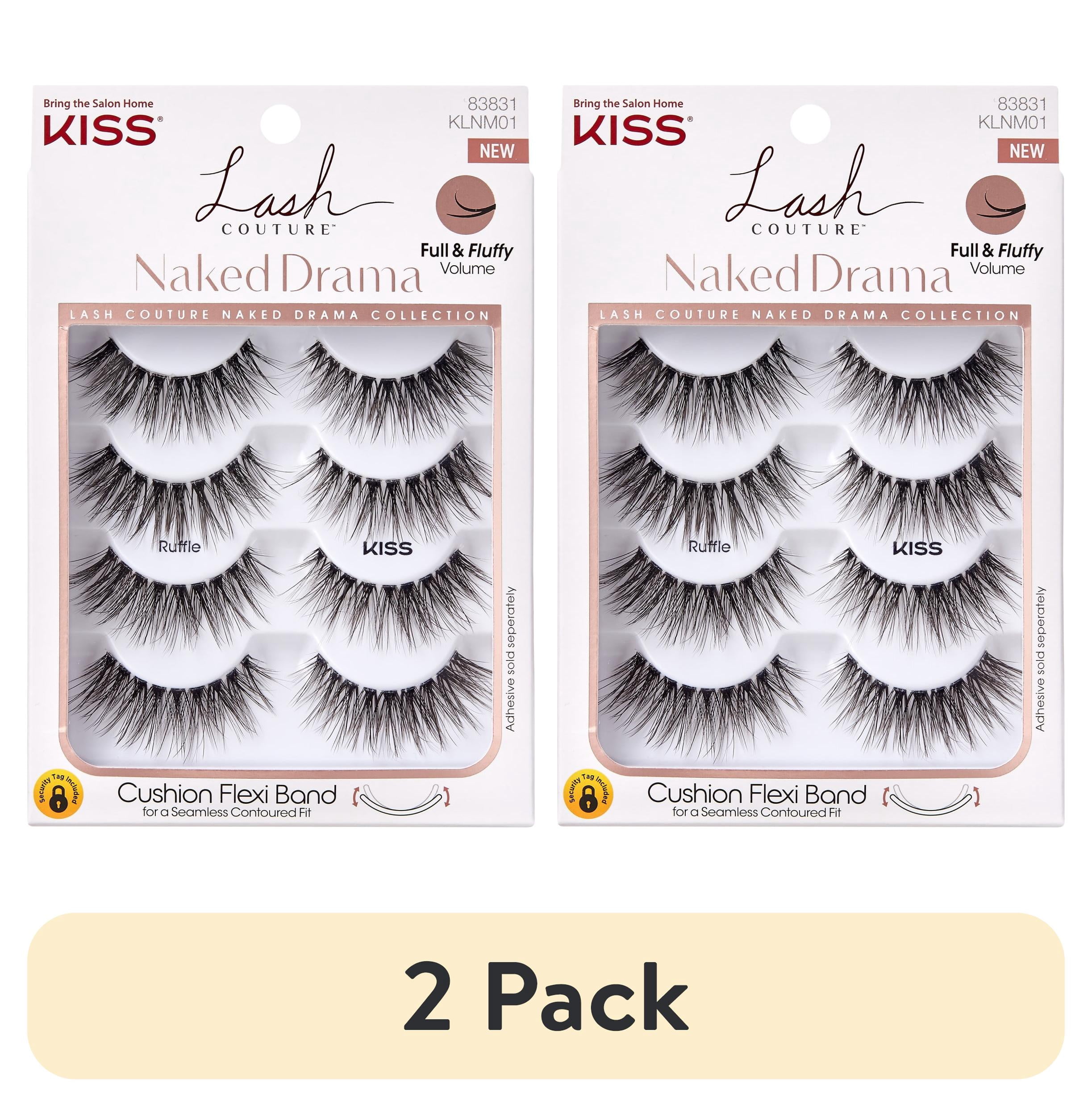 (2 pack) Kiss Lash Couture Naked Drama False Eyelashes Multipack, Style ‘Ruffle’ - 4 Pairs