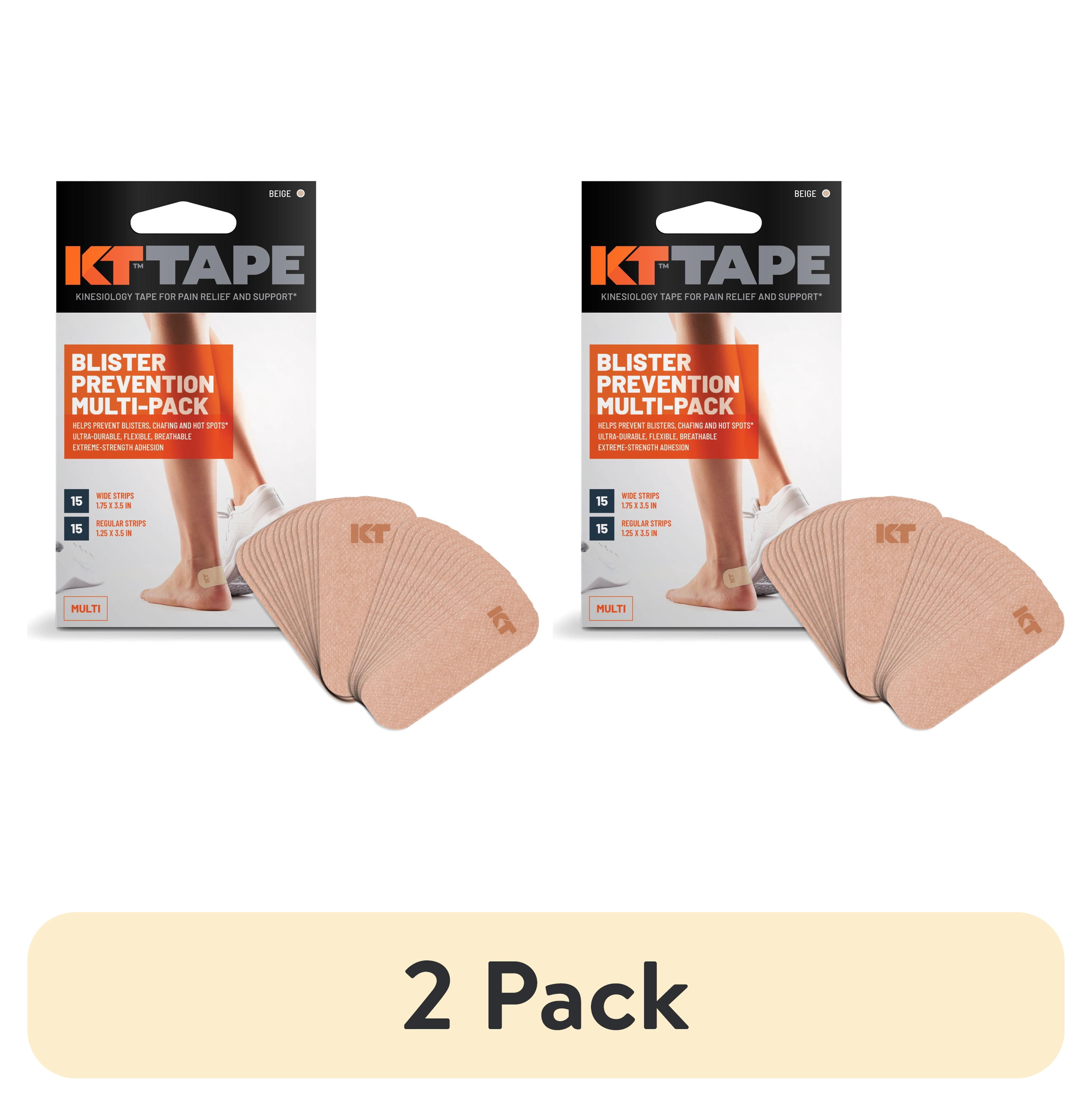 (2 pack) KT Health Blister Prevention Strips, Athletic Barrier Tape, Beige, 30 Count