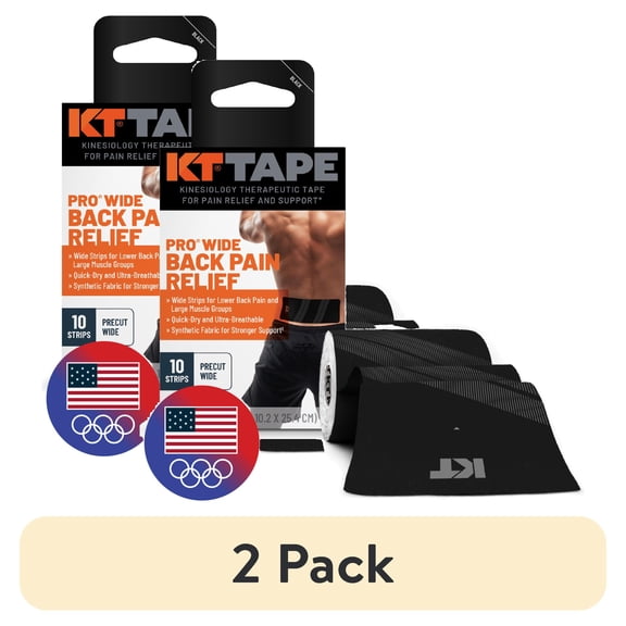 (2 pack) KT Tape Pro Oxygen Kinesiology Tape with Celliant Infrared Technology, Titanium, 20 Count