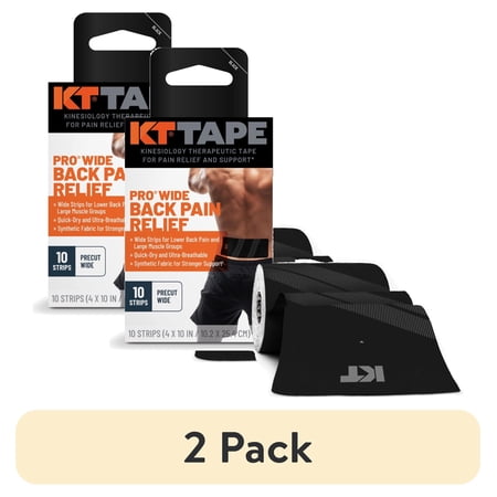 (2 pack) KT Tape Pro Wide Black 10ct