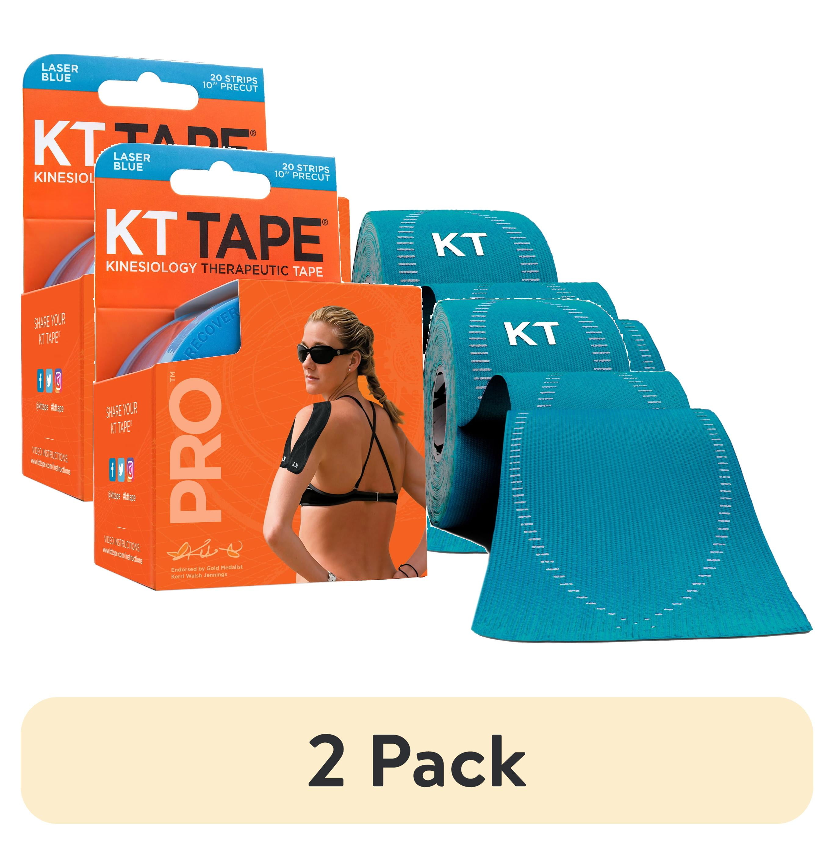 (2 pack) KT Tape Blue Pro Synthetic Kinesiology Tape 20 Precut Strips Y,Y Training