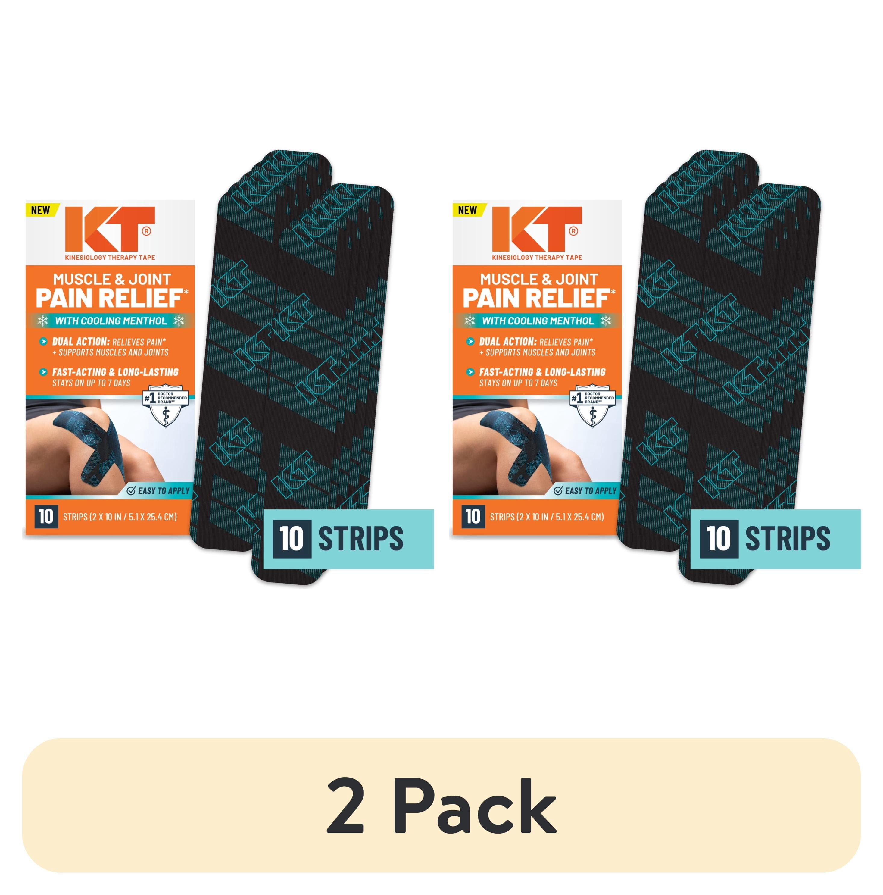 (2 pack) KT Tape Muscle and Joint Support for Everyday Pain Relief, Menthol Infused, 10 Precut Strips