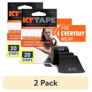 (2 pack) KT Tape Original Cotton Kinesiology Tape, Black, 20 Precut Strips