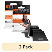 2 pack KT Tape Original Cotton Kinesiology Tape, Black, 20 Precut Strips
