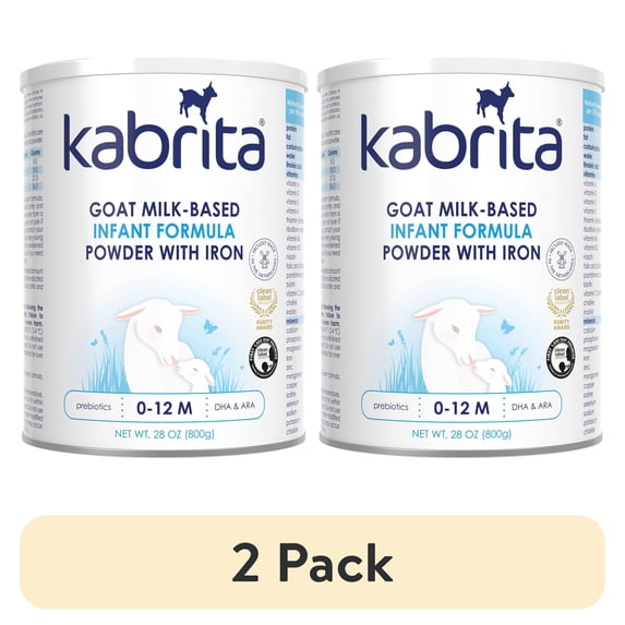 (2 pack) Kabrita Goat Milk Infant Formula, Non-GMO with DHA and ARA, Ages 0-12 Months, 28 oz Can