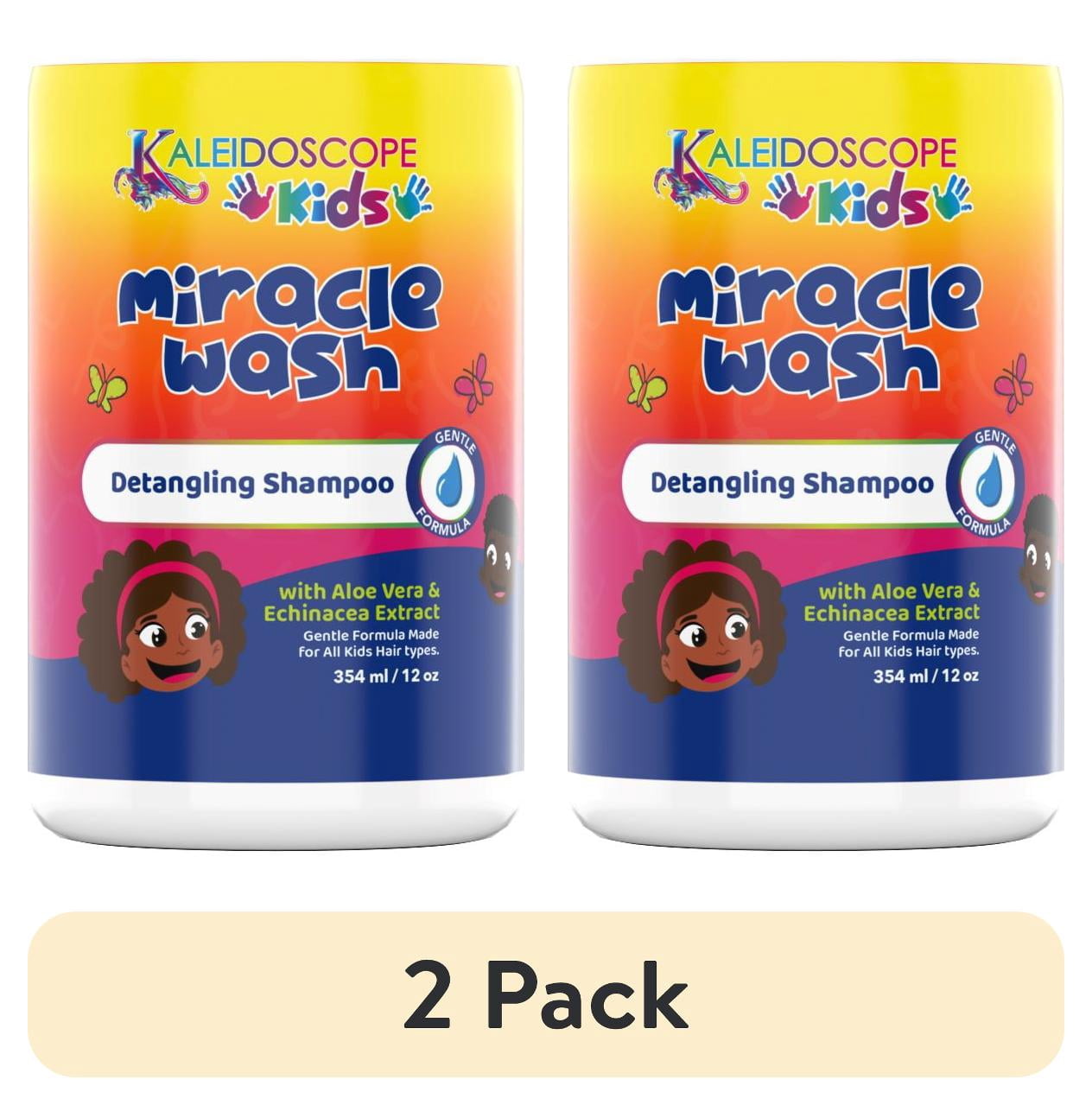 (2 pack) Kaleidoscope Kids Miracle Wash Detangling Shampoo 12 oz