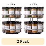 2 pack Kamenstein 16 Jar Revolving Spice Rack, Chrome Wire, Pre-Filled