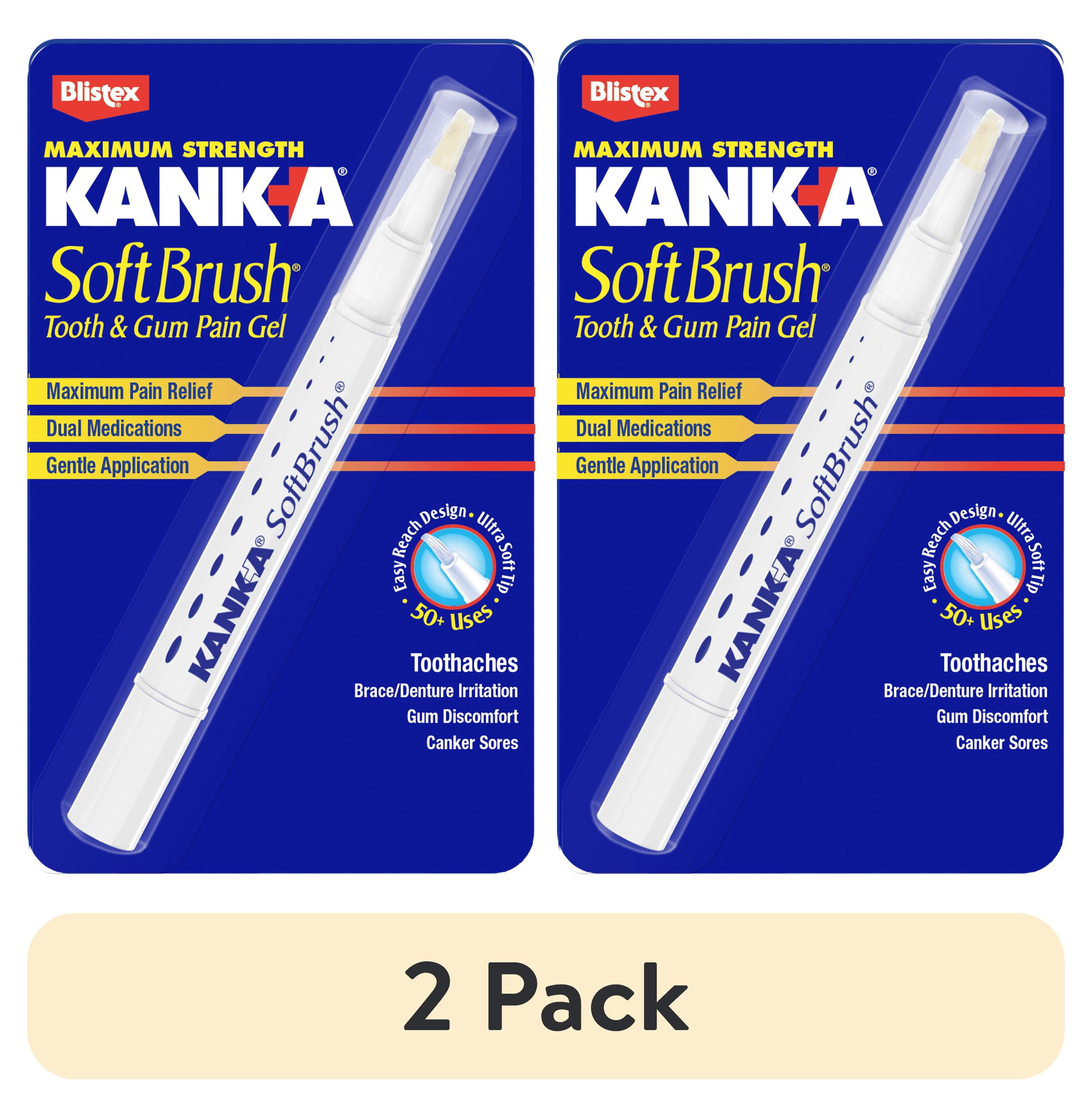 (2 pack) Kank-A Oral Pain Relief Gel with SoftBrush Applicator, .07 oz