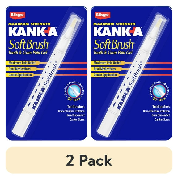 (2 pack) Kank-A Softbrush Oral Pain Relief Gel, .07 oz, 1 Count