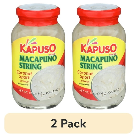 (2 pack) Kapuso Macapuno String Coconut Sport in Syrup, 12 Oz Jar