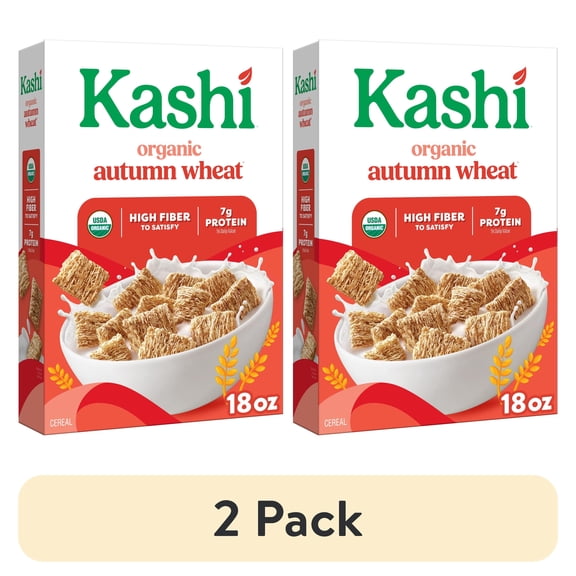 (2 pack) Kashi Breakfast Cereal, Organic, Whole Grain, Autumn Wheat, 18oz Box (1 Box)