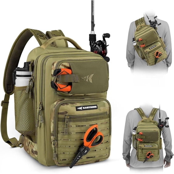 (2 pack) KastKing Tactical Sling Tackle Bag-Lightweight Fishing Backpack Storge Fishing Gear and Equipment,Gift for Men- BlowBak