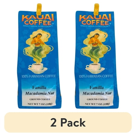 (2 pack) Kauai Coffee Company Vanilla Macadamia Nut Coffee 7 oz. 100% Hawaiian Grown