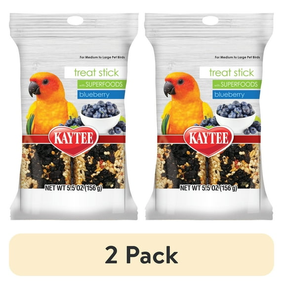 (2 pack) Kaytee Avian Superfood Treat Stick, Blueberry, 5.5 ounces