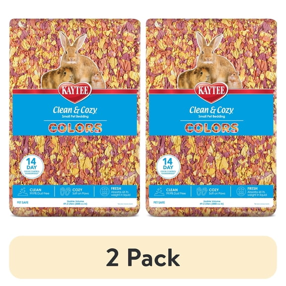 (2 pack) Kaytee Clean & Cozy Colors Bedding Sunset 49.2 Liters