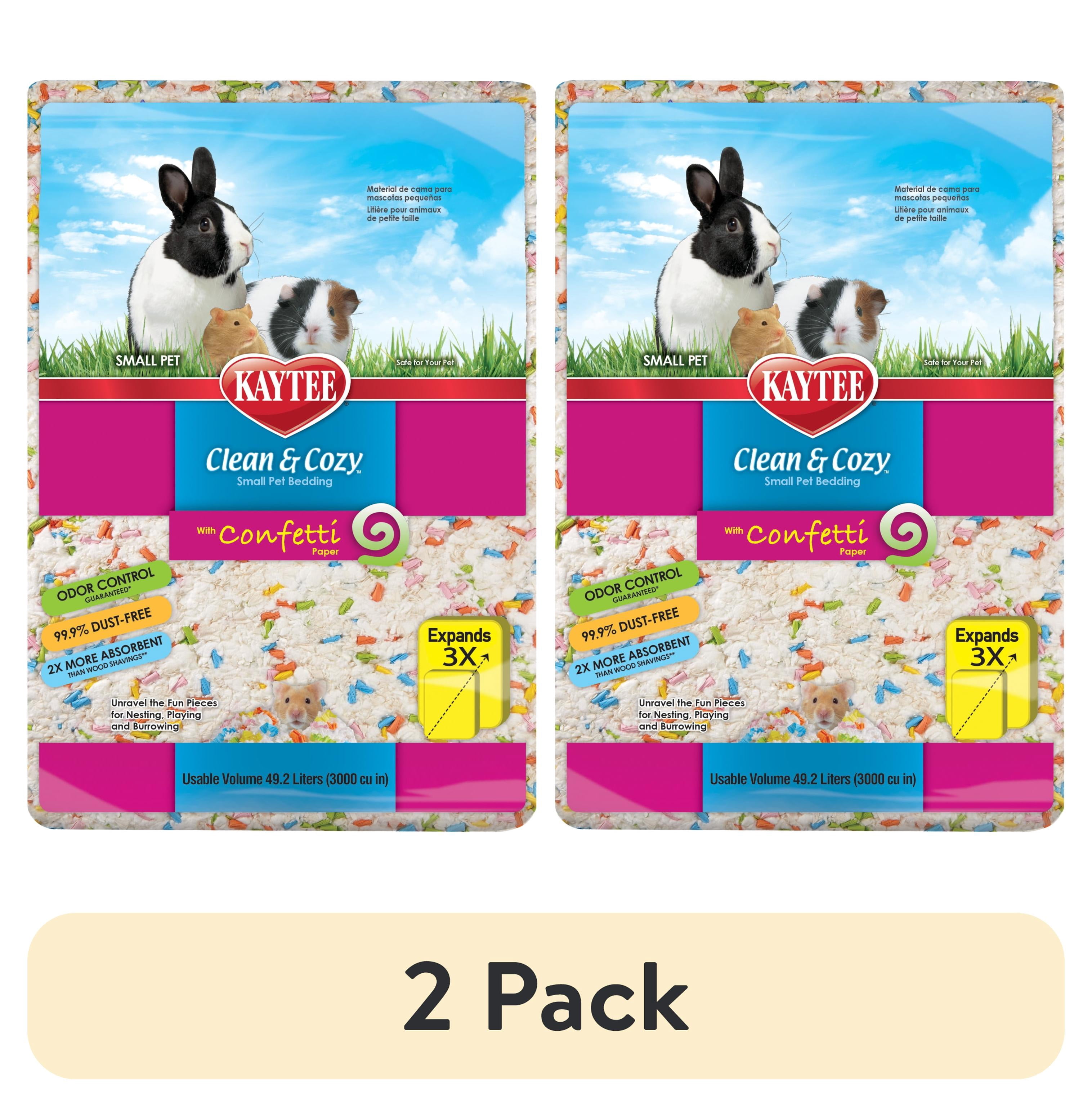 (2 pack) Kaytee Clean & Cozy Confetti Bedding For Pet Guinea Pigs, Rabbits, Hamsters & More, 49.2L