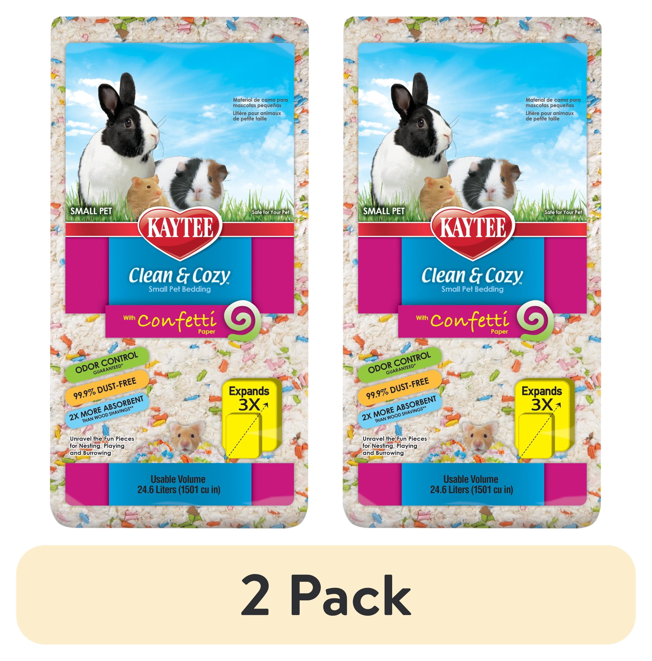 (2 pack) Kaytee Clean & Cozy Confetti Bedding White Paper Bedding with Colored Confetti Paper24.6 liters