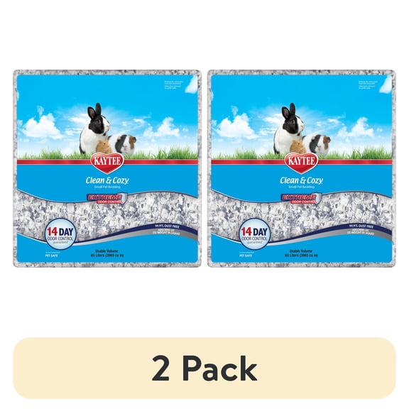 (2 pack) Kaytee Clean & Cozy Extreme Odor Control Small Bedding, for Rabbits, Guinea Pigs, Hamsters and more 65 liters