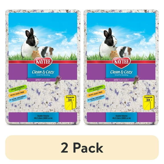 (2 pack) Kaytee Clean & Cozy Paper Bedding with Lavender 49.2 Liters