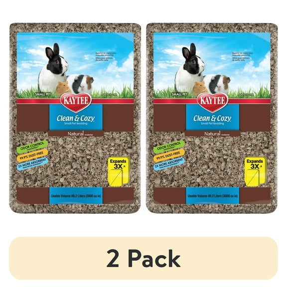 (2 pack) Kaytee Clean & Cozy Natural Paper Bedding 49.2 Liters