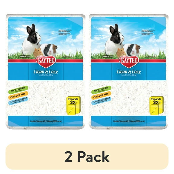 (2 pack) Kaytee Clean & Cozy White Small Animal Pet Bedding 49.2 Liters