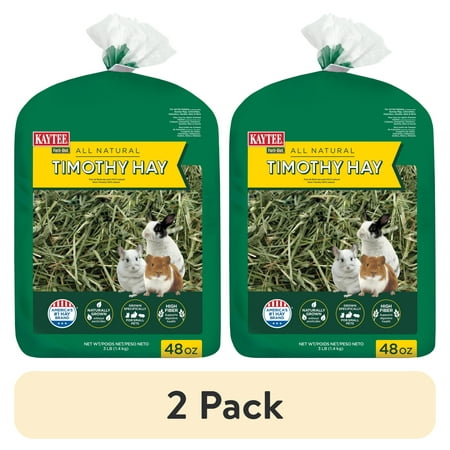 (2 pack) Kaytee Forti-Diet All Natural Timothy Hay , 48 ounce