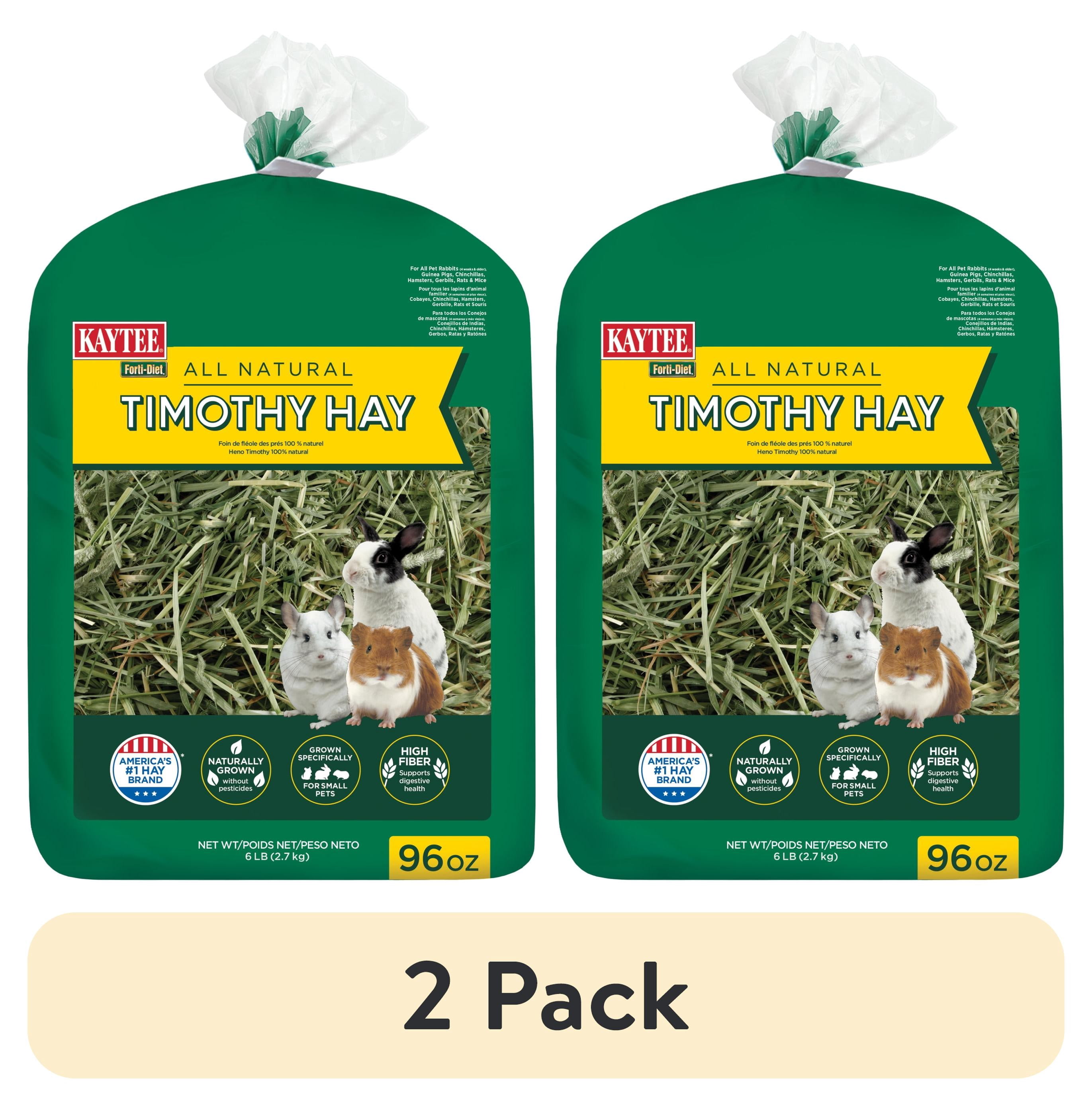 (2 pack) Kaytee Forti-Diet All Natural Timothy Hay , 96 ounce
