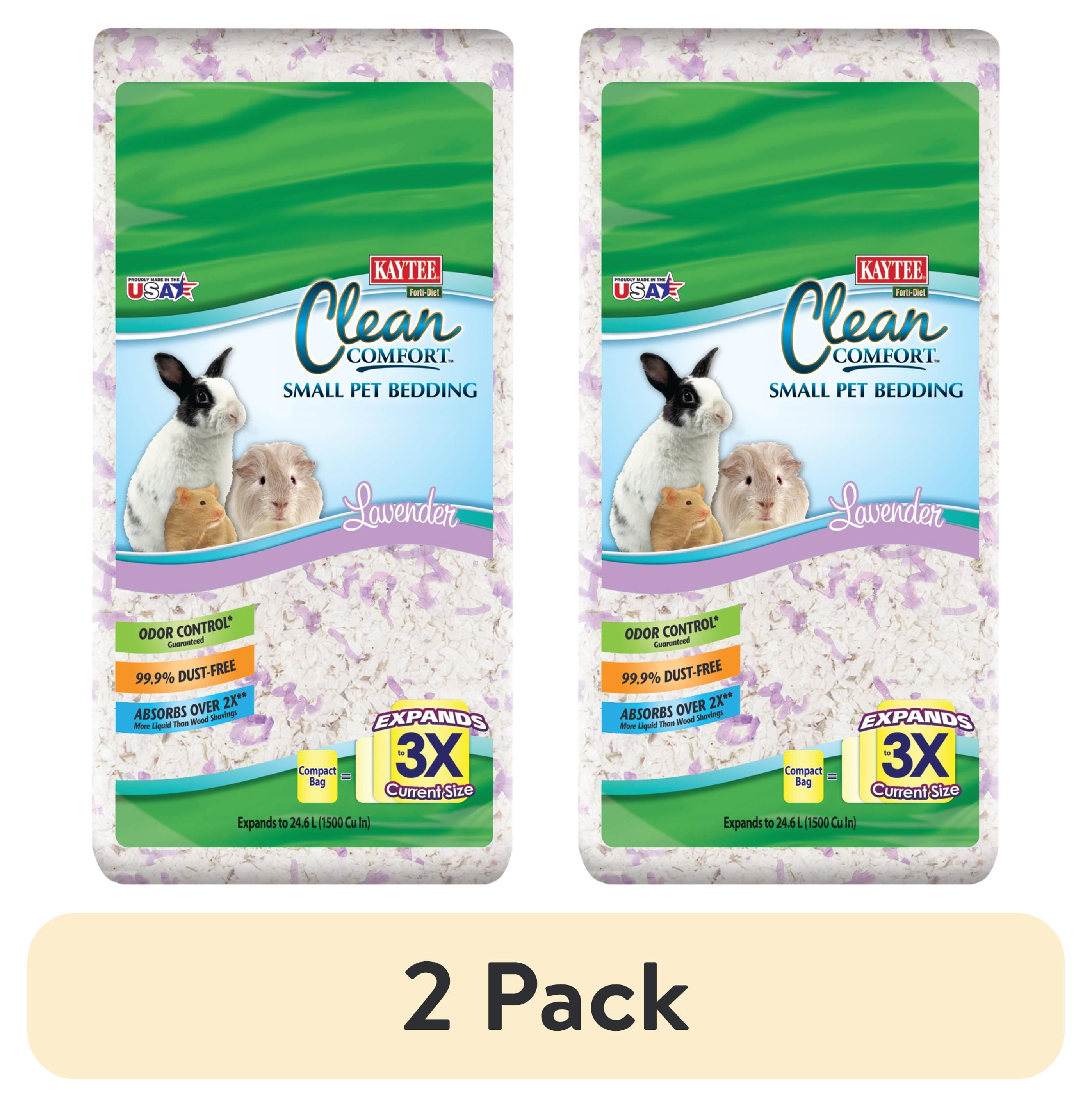 (2 pack) Kaytee Forti-Diet Clean Comfort Small Animal Bedding, Lavender 24.6L
