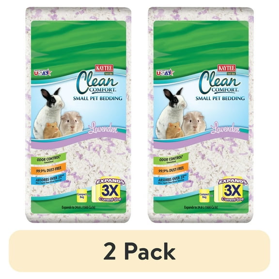 (2 pack) Kaytee Forti-Diet Clean Comfort Small Animal Bedding, Lavender 24.6L