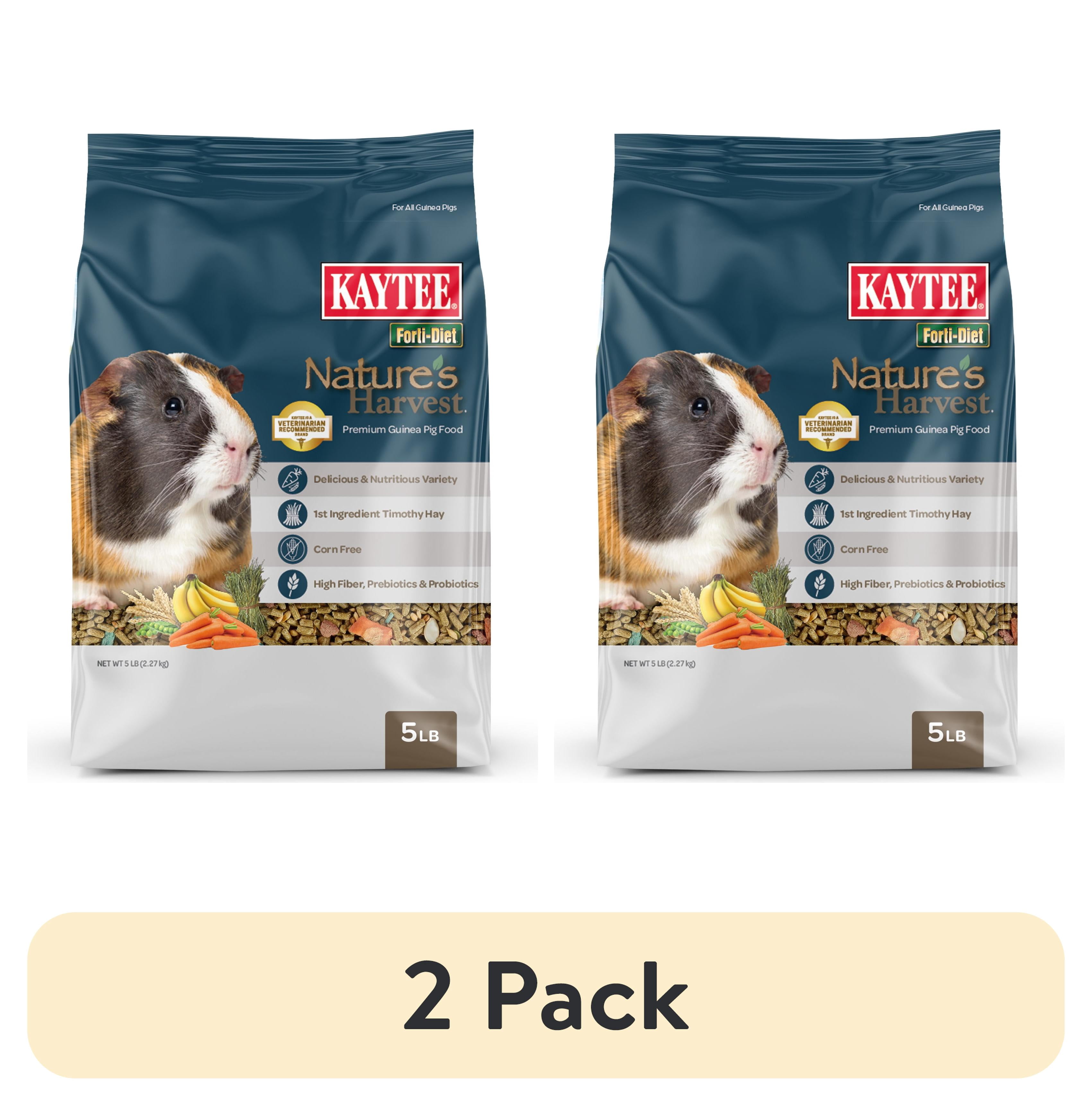 (2 pack) Kaytee Forti-Diet Nature's Harvest Guinea Pig Food, 5 Pounds