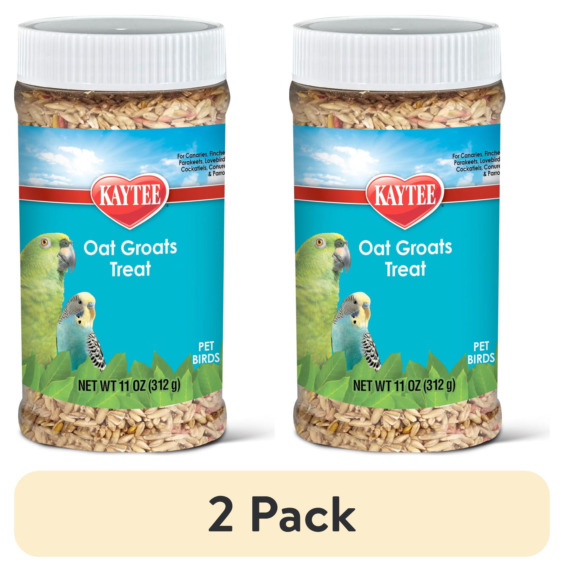 (2 pack) Kaytee Oat Groats Treat Jar for Pet Birds, 11 Ounces