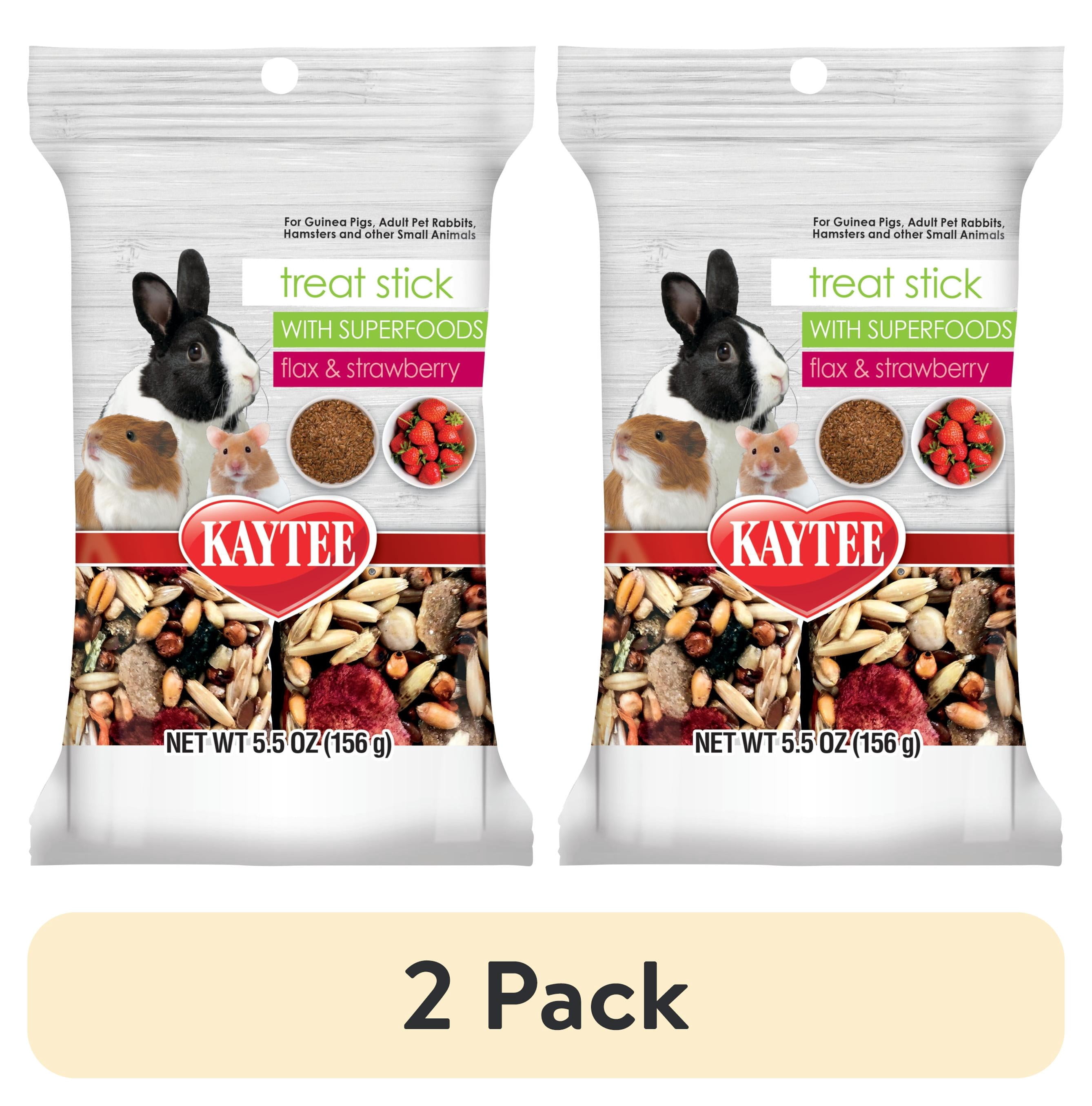 (2 pack) Kaytee Treat Stick with Superfoods, Flax & Strawberry, for Small Animals, 5.5 Ounces