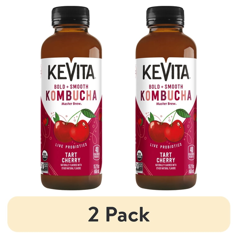 2 pack) KeVita Master Brew Live Probiotic Kombucha, Tart Cherry