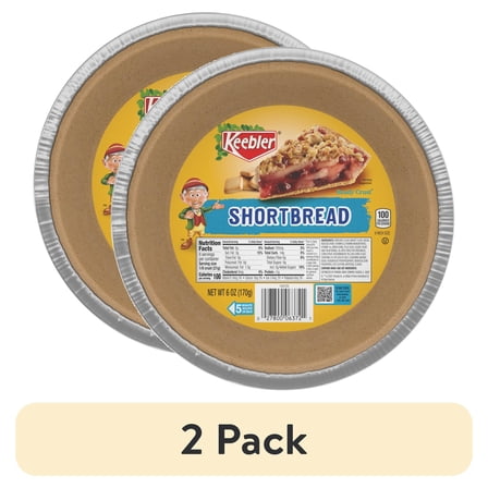 (2 pack) Keebler Ready Crust 9-Inch Shortbread Pie Crust, Premade Pie Crust, 6 oz