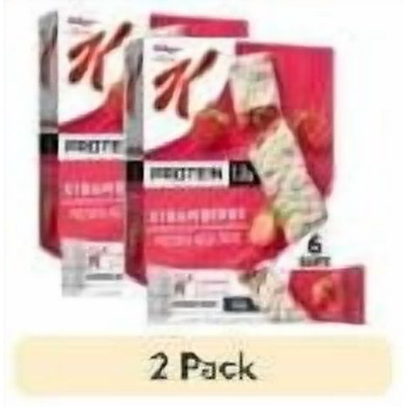 (2 pack) Special K Bar Strawberry Chewy Protein Meal Bars, 12g Protein Snacks, 9.5 oz, 6 Count