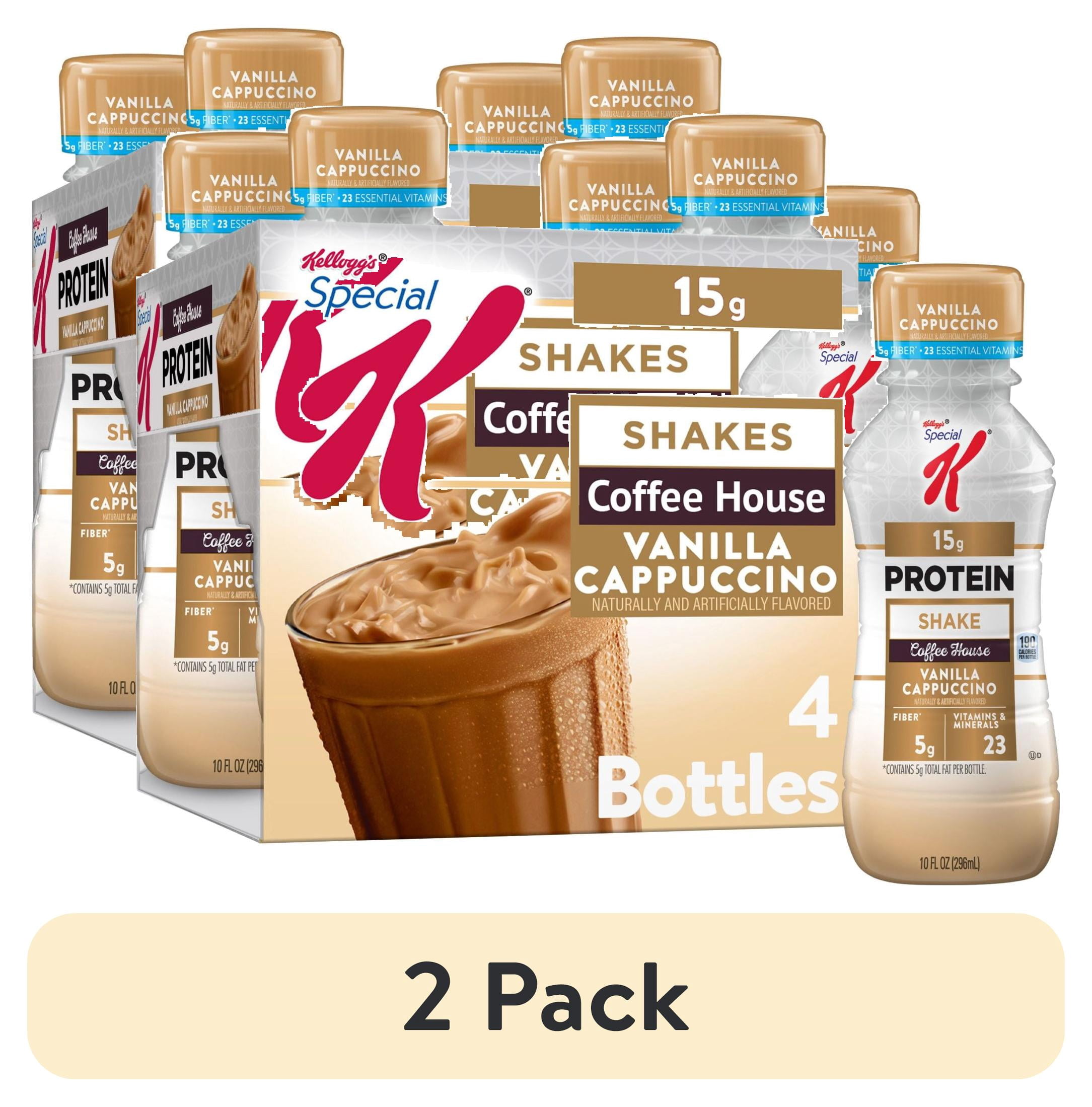(2 pack) Kellogg's Special K Vanilla Cappuccino Protein Shakes, Gluten Free, 40 oz, 4 Count