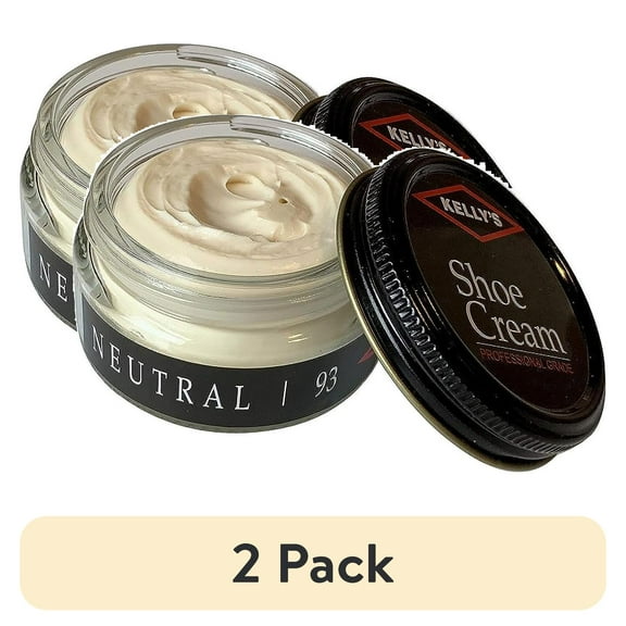 (2 pack) Kelly's Shoe Cream - Professional Shoe Polish - 1.5 oz - Neutral