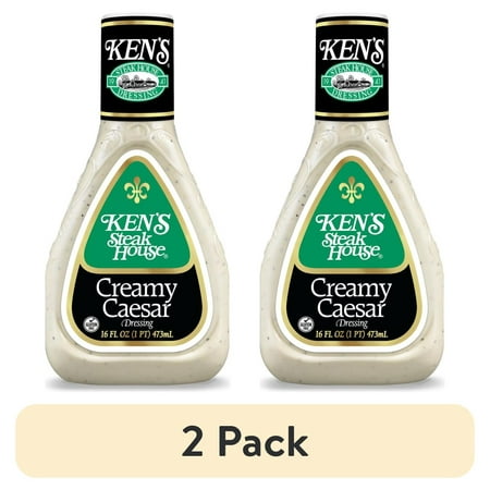 (2 pack) Ken's Steak House Creamy Caesar Salad Dressing 16 fl oz