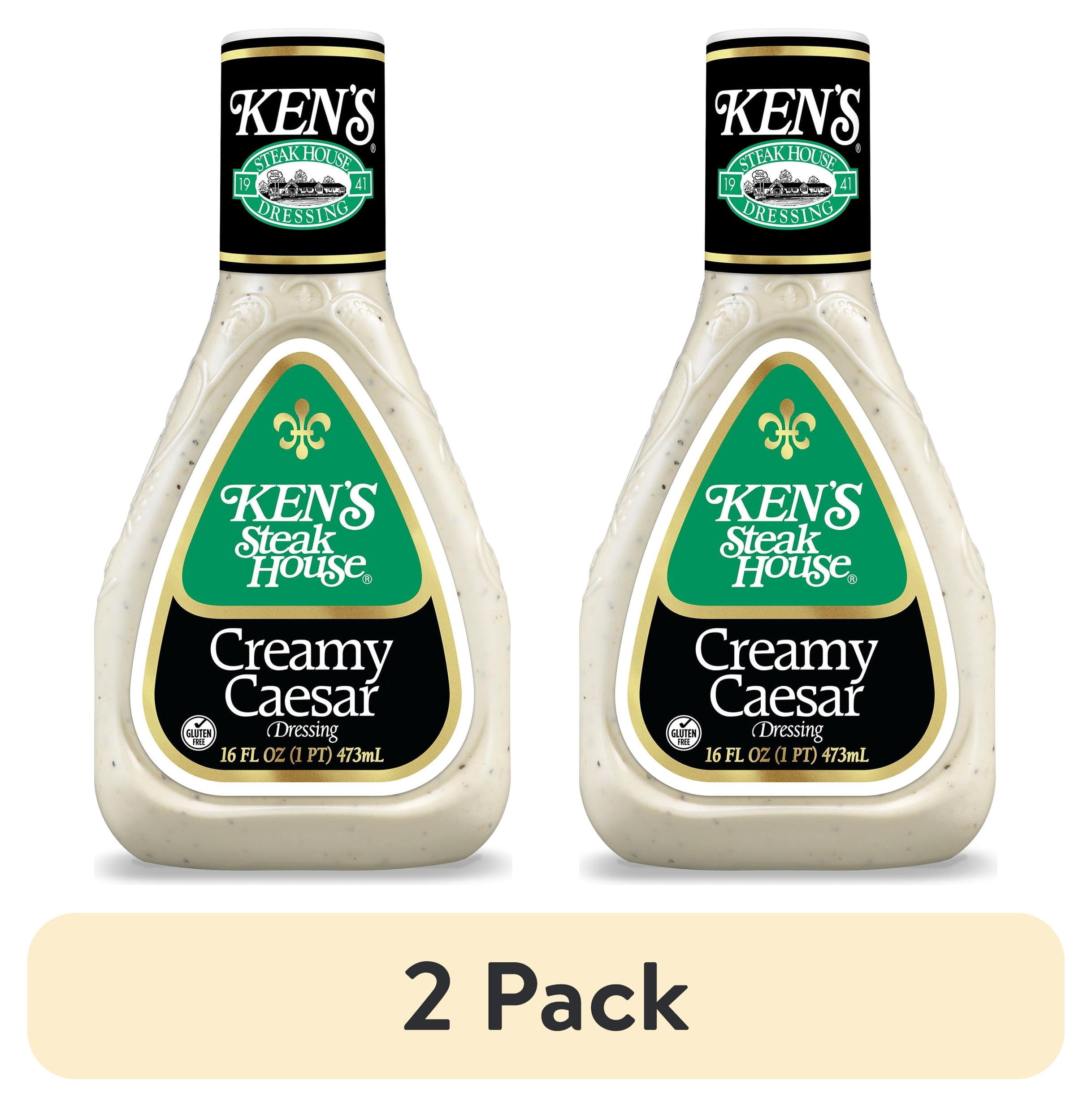(2 pack) Ken's Steak House® Creamy Caesar Salad Dressing 16 fl oz