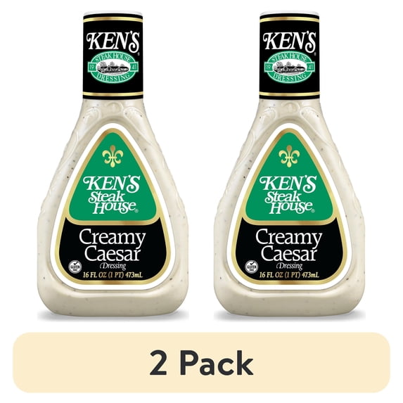 (2 pack) Ken's Steak House® Creamy Caesar Salad Dressing 16 fl oz
