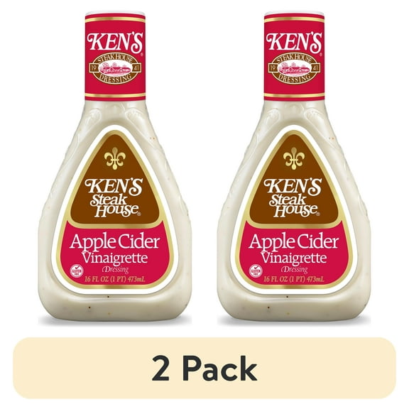 (2 pack) Ken's Steak House Apple Cider Vinaigrette Salad Dressing 16 fl oz