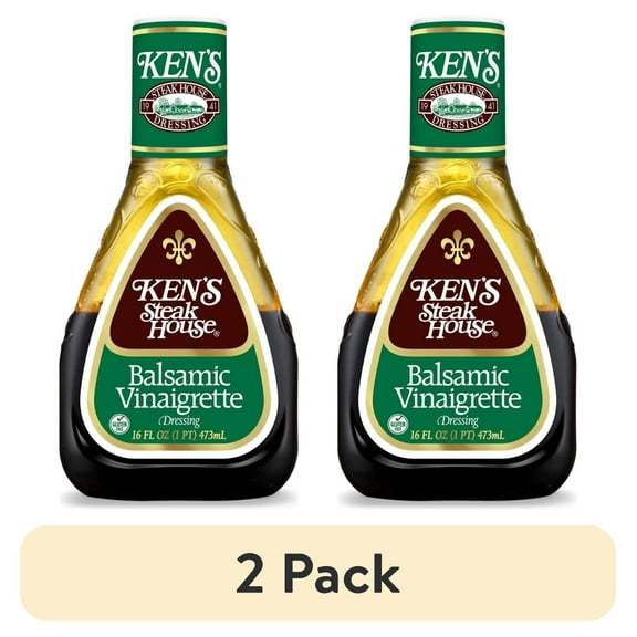 (2 pack) Ken's Steak House Balsamic Vinaigrette Salad Dressing 16 fl oz