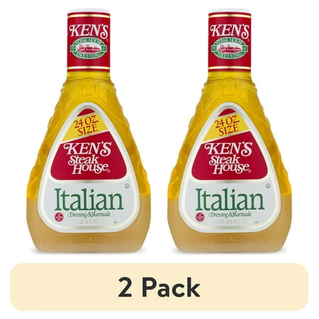 (2 pack) Kens Steak House Italian Salad Dressing & Marinade 24 fl oz