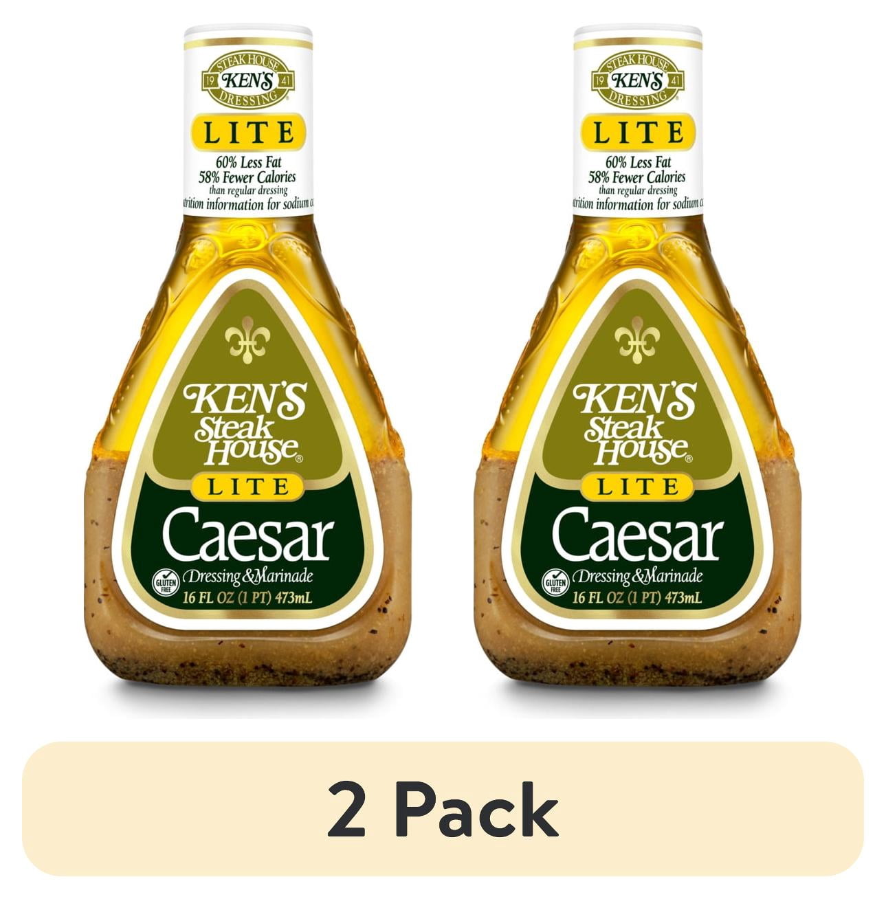 (2 pack) Ken's Steak House® Lite Caesar Salad Dressing & Marinade 16 fl oz